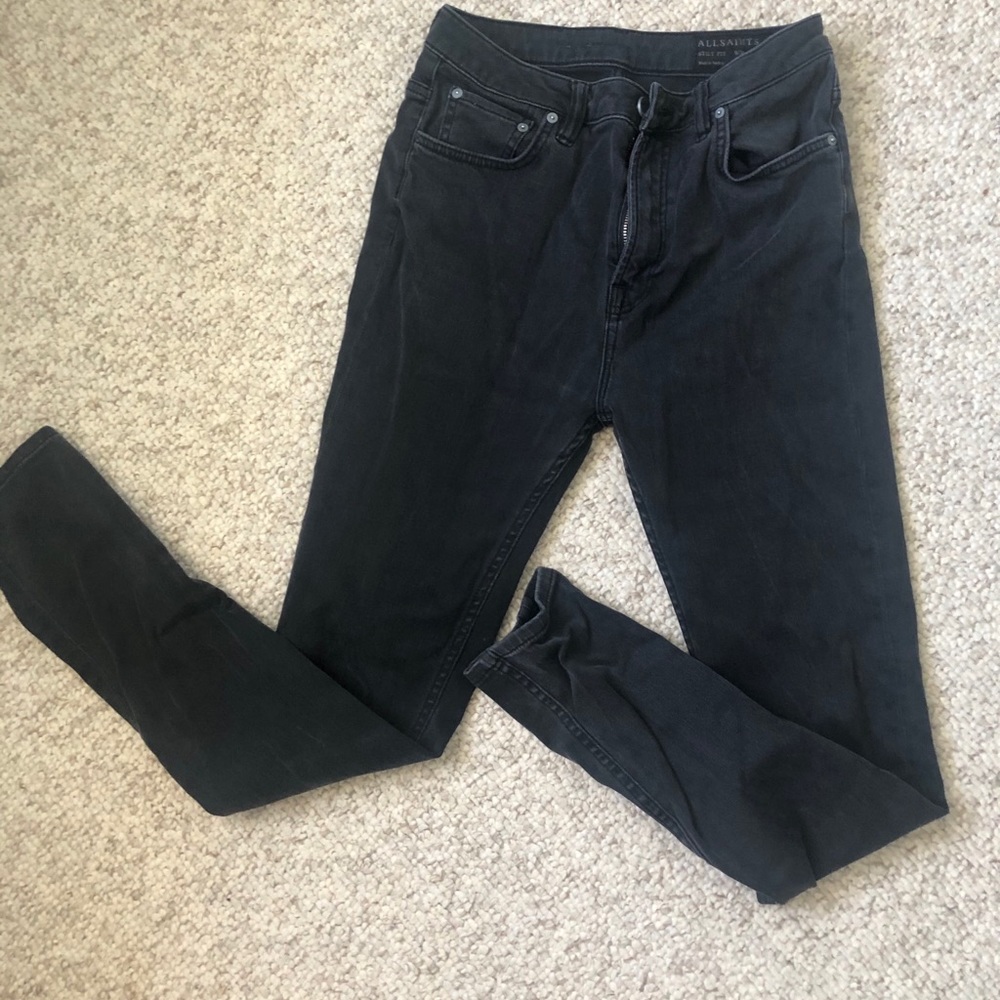 All saints stilt fit jet black jeans, sz30